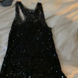 Chiffon sequence tank top, size small
